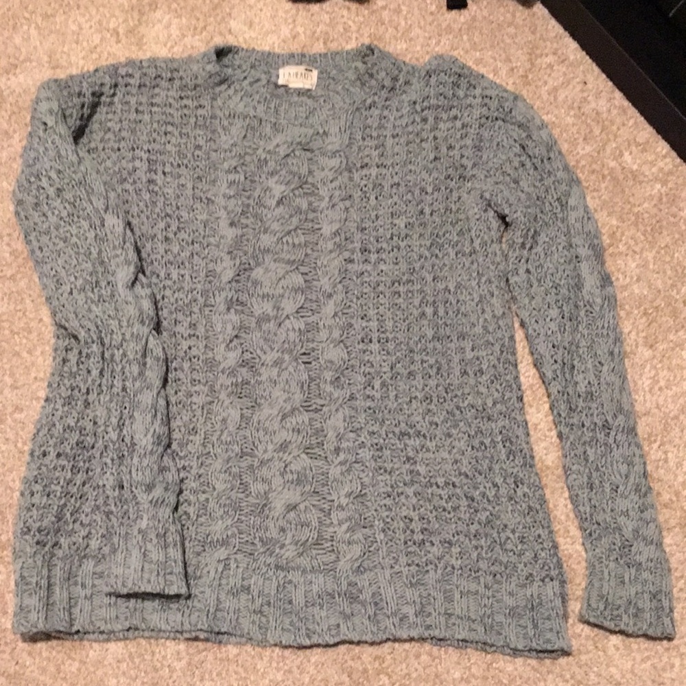 Blue chunky cable knit sweater